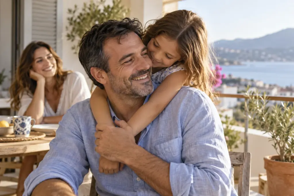 Ασφάλιση ζωής — οικογένεια σε φωτεινό σπίτι — ενδεικτική εικόνα AI